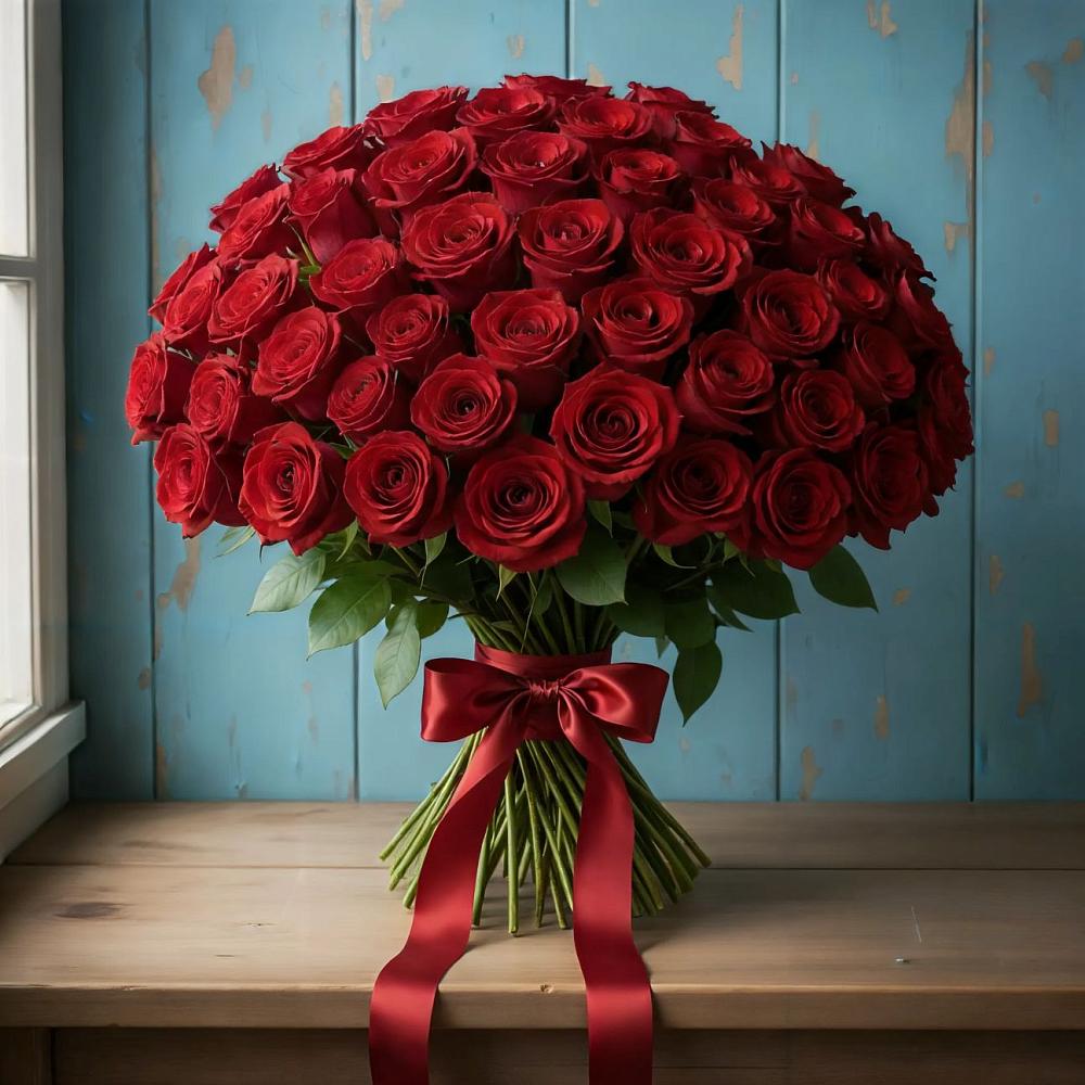 Букет Красные розы Блэк Меджик в Супонево