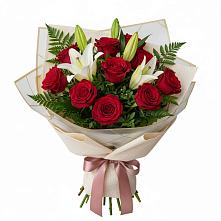 Букет цветов из:  Лилии и Розы в Супонево