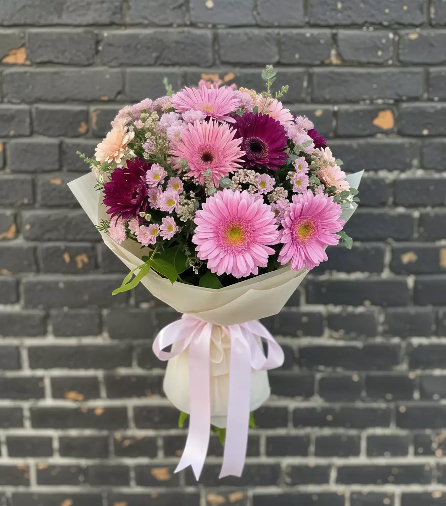 Букет цветов из: Герберы и Хризантемы в Супонево