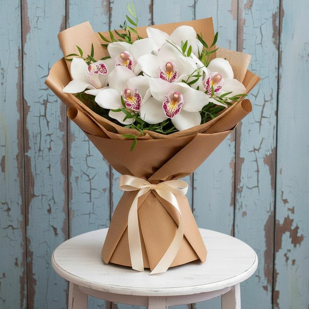 Букет цветов из: Орхидеи и Розы в Супонево