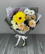 Букет цветов из:  Розы, Герберы и Хризантемы в Супонево