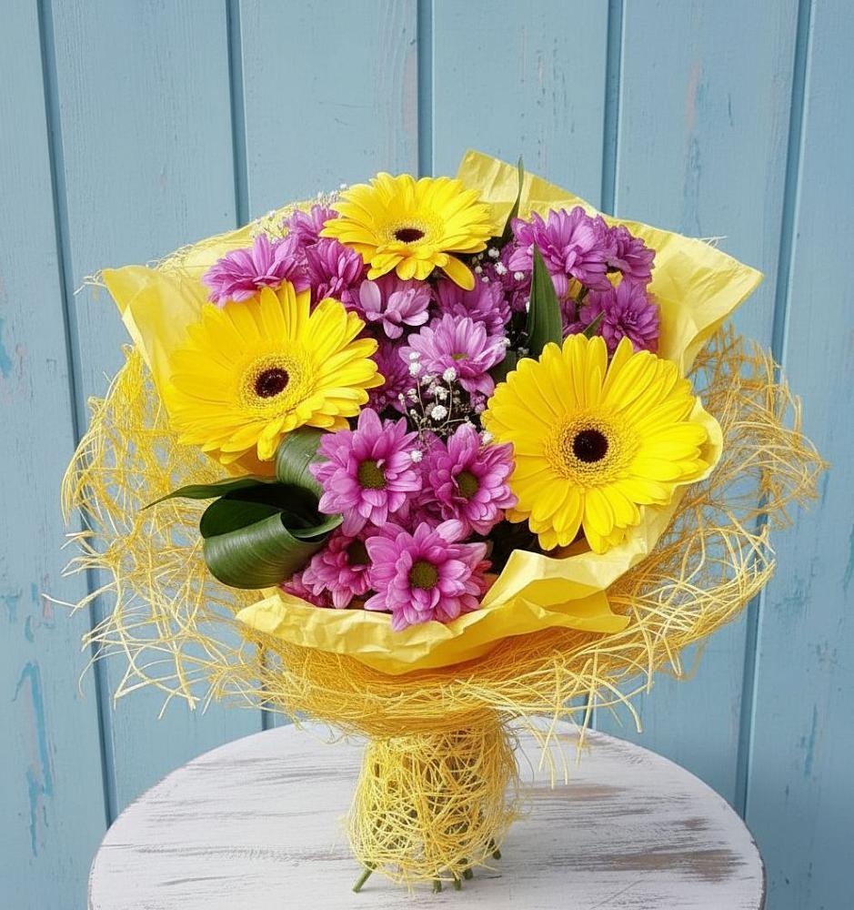 Букет цветов из: Хризантемы и Герберы в Супонево