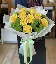 Букет цветов из:  Хризантемы и Розы в Супонево