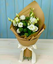 Букет цветов из:  Хризантемы и Лизиантусы в Супонево