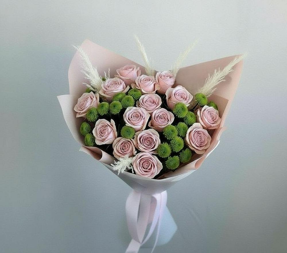 Букет цветов из: Розы и Хризантемы в Супонево