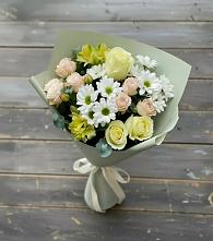Букет цветов из:  Альстромерии, Розы и Хризантемы в Супонево