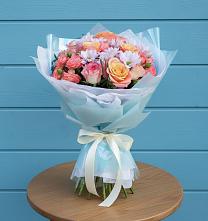 Букет цветов из:  Хризантемы и Розы в Супонево