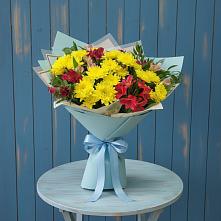 Букет цветов из:  Альстромерии и Хризантемы #REPLACE_PRED# Супонево