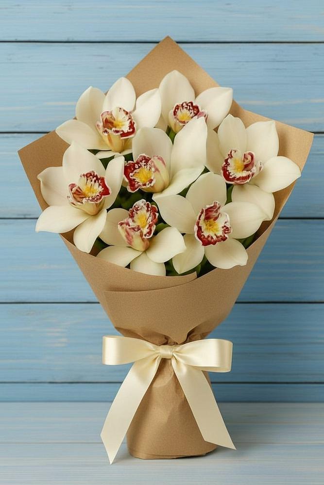 Букет цветов из: Орхидеи и Розы в Супонево